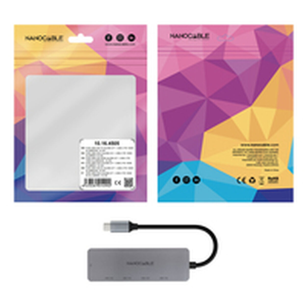 Hub USB NANOCABLE 10.16.4505 Siva